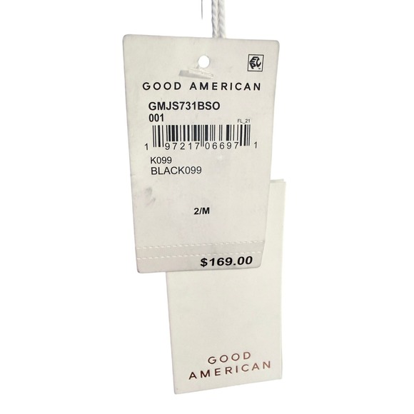 Good American Black Denim Short Sleeve Utility Jumpsuit Belted Zip Front Size M - Picture 3 of 15